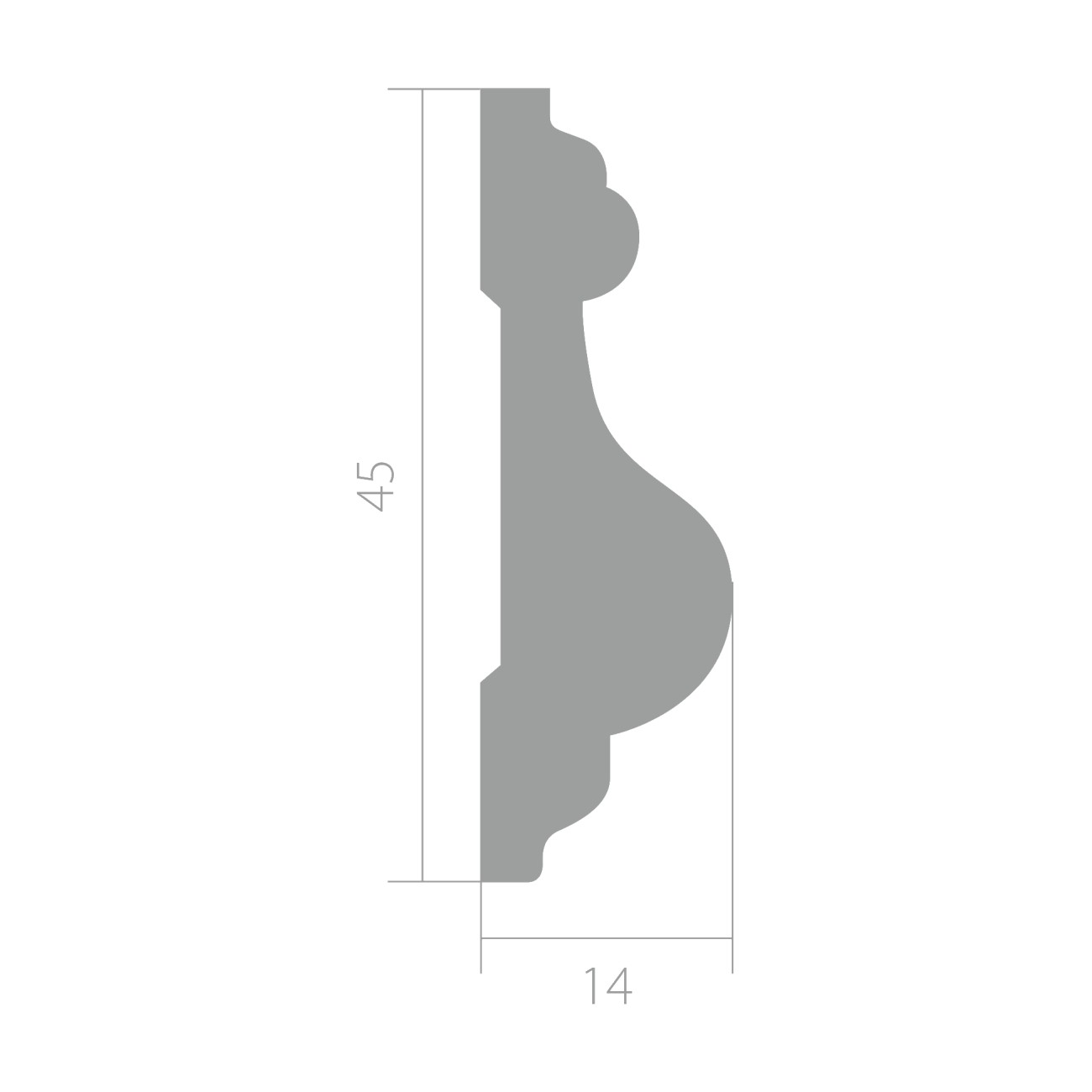 Молдинг Ultrawood White U 0002 p 2000×45×14